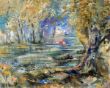 Herbststimmung  am Weiher Acryl.Spachtelt. 80x100, 300,00.JPG